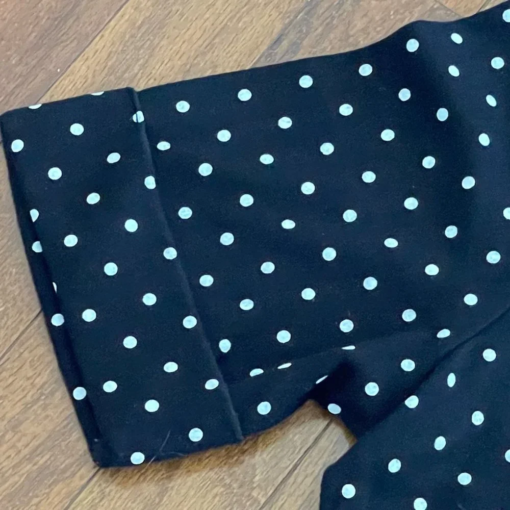 Karen Scott Black White Polka Dot Top Size Large - Picture 6 of 16